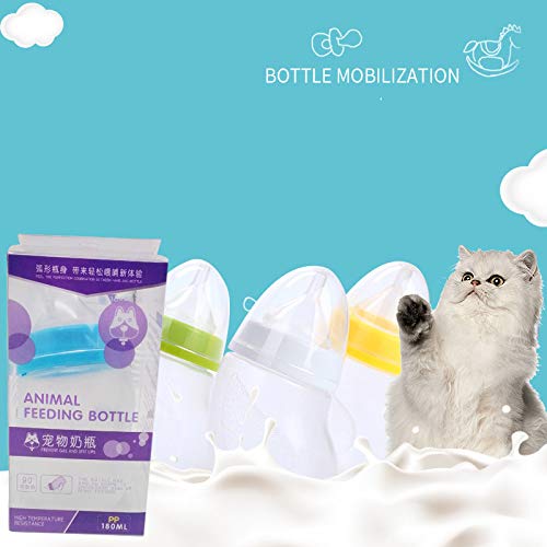 SILVERWING Pet Feeding Bottle, Nurser Bottle for Baby Small Cats Dogs, Professional Feeding Nipple Bottle for Kitten Puppy Small Animals-180ML, Random Color - PawsPlanet Australia