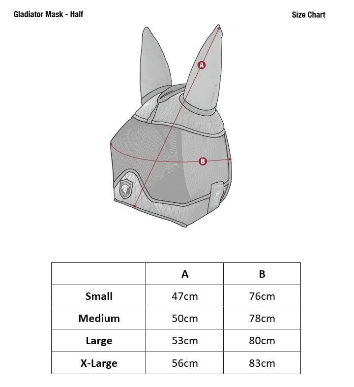 LeMieux Horse Gladiator Half Mask in Grey - 4 Way Stretch Lycra - Breathable Mesh - Small - PawsPlanet Australia