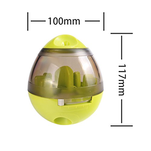 Pet Food Ball, FUN and INTERACTIVE Treat, Dispensing Ball for Dogs & Cats, Increases IQ and MENTAL Stimulation, Best Alternative to Bowl Feeding (Green) - PawsPlanet Australia