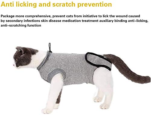 Doglemi Cat Recovery Suit Cat Surgery Soft Wear Coat E-Collar Alternative with Elastic Buckle Recovery Suits for Cats and Dogs Wounds and Skin Diseases Indoor M - PawsPlanet Australia