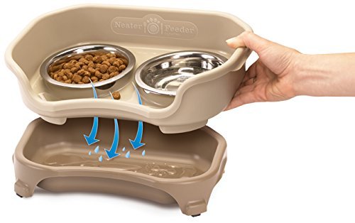 [Australia] - Neater Feeder Express Elevated Dog and Cat Bowls - Raised Pet Dish - Stainless Steel Food and Water Bowls for Small to Large Dogs and Cats Small Dog Cappuccino 