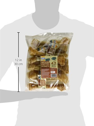 Good Boy - Medium Rawhide Knotted Bones - Dog Chews - Made From 100 Percent Natural Hide - Pack of 10 - Dog Treats Natural Bison 10 Count (Pack of 1) - PawsPlanet Australia