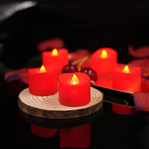 Homemory Flameless Candles, Pack of 24 Flickering LED Tea Light Candles Battery Operated, Red Tea Lights, Batteries Included - PawsPlanet Australia