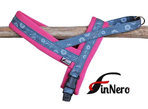 FinNero Pet Products, Finland - SNOW Sport Soft Padded T-Harness for Dogs, Sizes: 00 (25-40 cm) to 6 (65-105 cm) (0 (30-50 cm), raspberry) 0 (30-50 cm) - PawsPlanet Australia