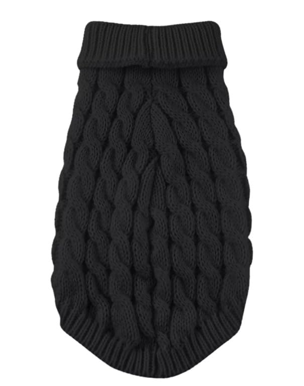 Dog Sweaters Turtleneck Knitted Sweaters Winter Pets Clothes Warm Sweater Coat Outfit for Dogs and Cats. Clothes for Dogs and Cats. (Black, Medium) black - PawsPlanet Australia