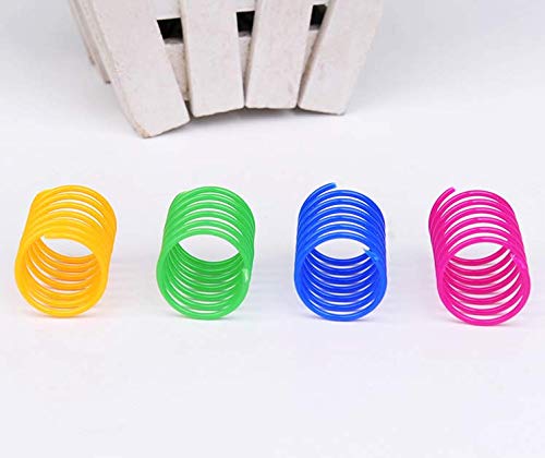 [Australia] - ISMARTEN 100 Pack Pet Wide Colorful Springs Cat Toys Plastic Coil Spiral Springs for Cat Kitten Pets (Random Color) 
