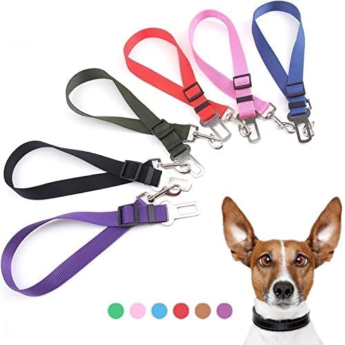 Dog Seat Belt for dogs in Car - Adjustable Dog Car Seat Belts -Harness Dog Seatbelt Safety Lead Dog Vehicle Travelling Leash -Adjustable Safety Seat Belt For Dog Cat and Pets (MAIN) (BLACK) BLACK - PawsPlanet Australia