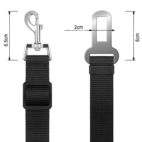Dog Seat Belt for dogs in Car - Adjustable Dog Car Seat Belts -Harness Dog Seatbelt Safety Lead Dog Vehicle Travelling Leash -Adjustable Safety Seat Belt For Dog Cat and Pets (MAIN) (BLACK) BLACK - PawsPlanet Australia
