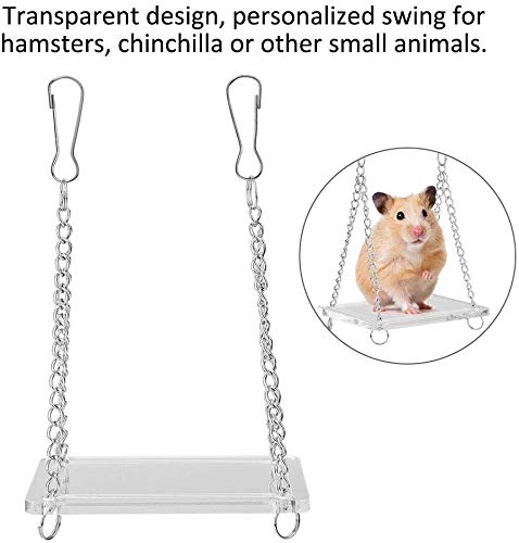 HEEPDD Hamster Swing, Acrylic Mini Suspension Bridge Small Animal Cage Toy Hanging Hammock for Pet Hamster Gerbil Rat Mouse - PawsPlanet Australia