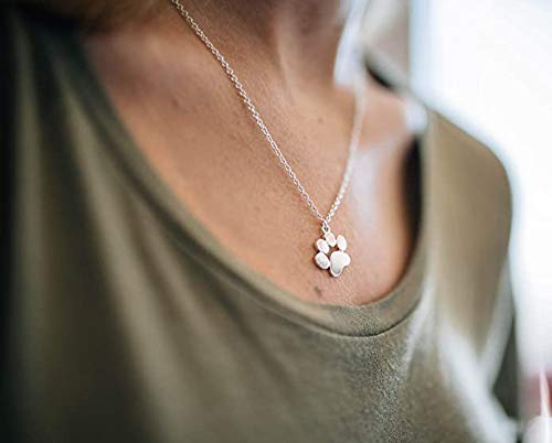 N7 925 Sterling Silver Paw Print Necklace, Paw Necklace, Dog Necklace, Dog Jewelry for Women, Dog Paw Necklace, Dog Pendant, Dog Necklaces for Women - PawsPlanet Australia