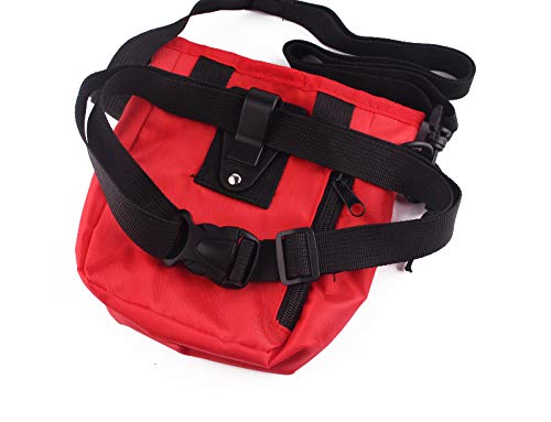 GNB PET Dog Treat Training Pouch Bag with Poop Bag Holder,Collapsible Walking Travel Pet Adjustable Waist Belt Bag,Red - PawsPlanet Australia