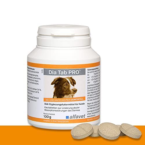 Alfavet Dia Tab PRO, dietary supplement for dogs and cats, chewable tablet, prebiotic probiotic, 100 g can of approx. 50 tablets - PawsPlanet Australia