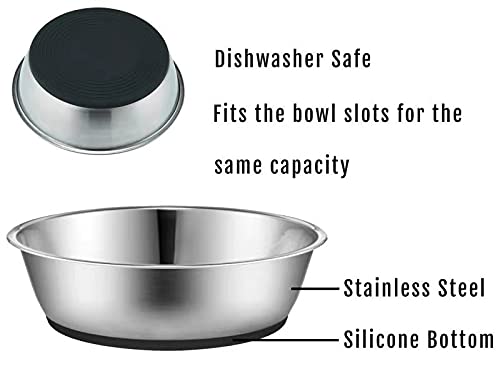 PEGGY11 Light Non-Slip Stainless Steel Dog Cat Bowl 1.8 Cups Grey (Single) - PawsPlanet Australia
