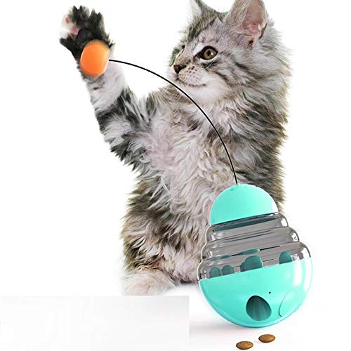 [Australia] - YINJIE Cat Toy Leakage Food Ball Toys Cat Tumbler Toy Ball Kitten Roly-Poly Treat Toys, Kitty Slow Food Dispensing Puzzle Toy 