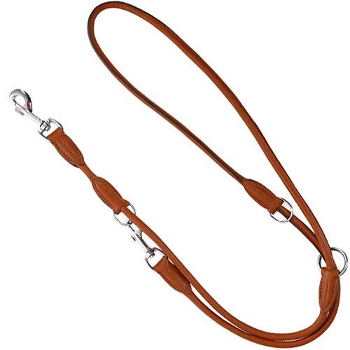 Kerbl Roma Round-Leather Guide Leash, 200 cm, Cognac - PawsPlanet Australia