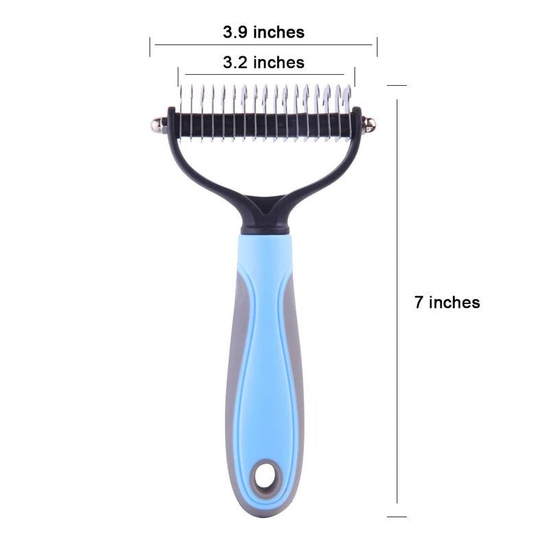 SQRTPGD Pet Grooming Brush for Shedding, 2 Sided Professional Dematting Comb Grooming Undercoat Rake for Cats & Dogs. - PawsPlanet Australia