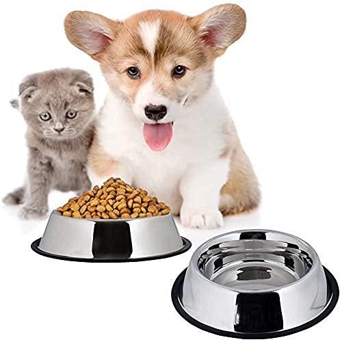 Kosma Stainless Steel Pet Bowl | Dog Food Water Bowl | Cat Bowl | Pet Feeding Bowl | Dog Cat Feeding Bowl | Food Bowl | Pet Dish (Anti-Skid) – 24 cm - PawsPlanet Australia