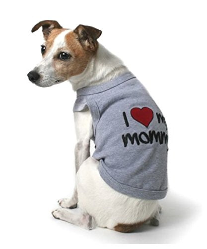 Parisian Pet I Love Mommy Dog T-Shirt, 3XL I Love My Mommy - Grey - PawsPlanet Australia