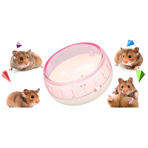 7" Inches Silent Rotatory Jogging Hamster Wheel - Pet Hamster Running Disc Toy, Pet Sports Wheel Exercise Wheel, Small Animals Cage Accessories For Hamsters, Gerbils, Chinchillas, Hedgehogs Pink - PawsPlanet Australia