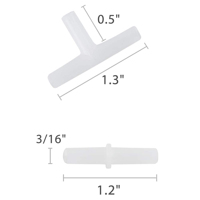 [Australia] - Pawfly Aquarium Air Valve Connector White Plastic Inline Tubing, 40-Piece 2 Shapes 