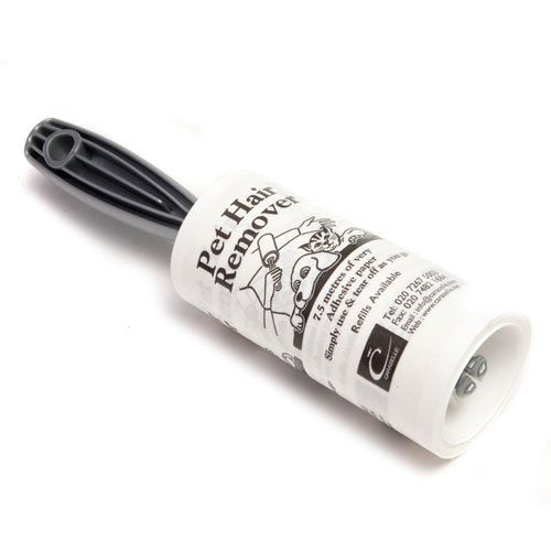 7.5m Clothes Brush For Pet Hair - Handy Lint Remover with the Stickiest Un-Perforated Paper on the Market. Refillable, Easy to Use and Long-Lasting with Fast UK Delivery. White Design Roller 1 - PawsPlanet Australia