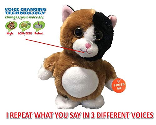 [Australia] - Mindscope Babble Budz Mimicking Animatronic Furry Friends Plush Toy with 3 Voice Filters (Cat) 