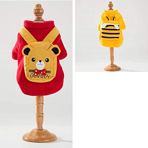 Khepri New pet hoodie spring and autumn early summer cat two-legged small dog Teddy puppy puppy clothing dog clothing (XL, red) XL - PawsPlanet Australia