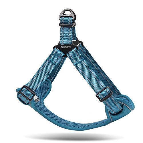 WINHYEPET True Love Dog Harness Reflective Pet Harness Adjustable for Running Walking Padded Soft Mesh Dogs Vest Easy Control for Small Medium Large Pets TLH5991(Blue,S) S Blue - PawsPlanet Australia