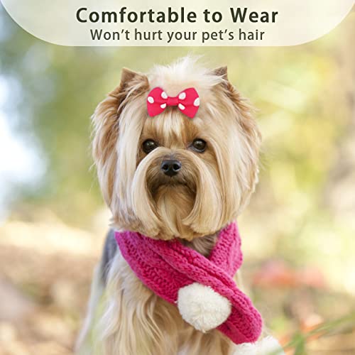 100Pcs/50Pairs Dog Bows Polka Dot Pet Hair Bows with Rubber Bands Puppy Pet Grooming Bows Varies Colors Dog Hair Accessories - PawsPlanet Australia