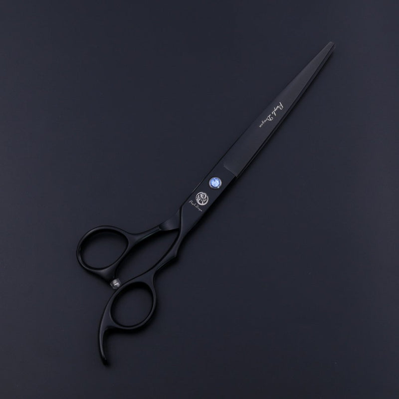 Purple Dragon 7.0/8.0 inch Professional Dog Grooming Hair Cutting Scissor &Curved Scissor&Chunker Shear Kit with Bag - for Pet Groomer or Family DIY Pet Use 7.0 inch Black - PawsPlanet Australia