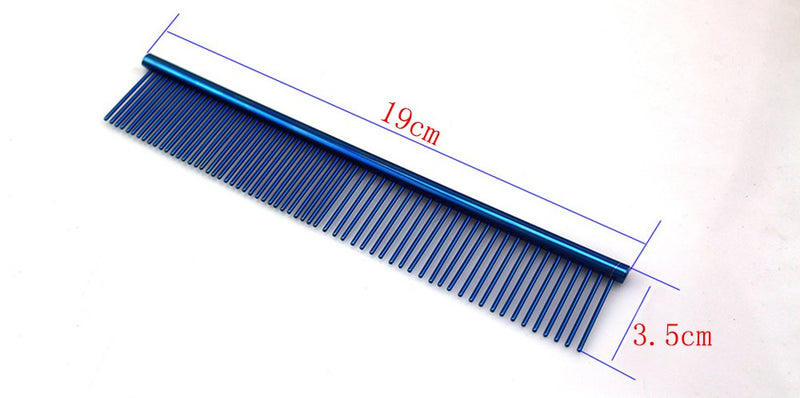[Australia] - ZoCr Stainless Steel Pet Comb for Dogs Cats, Pet Grooming Comb with Different Spaced Rounded Teeth Black 