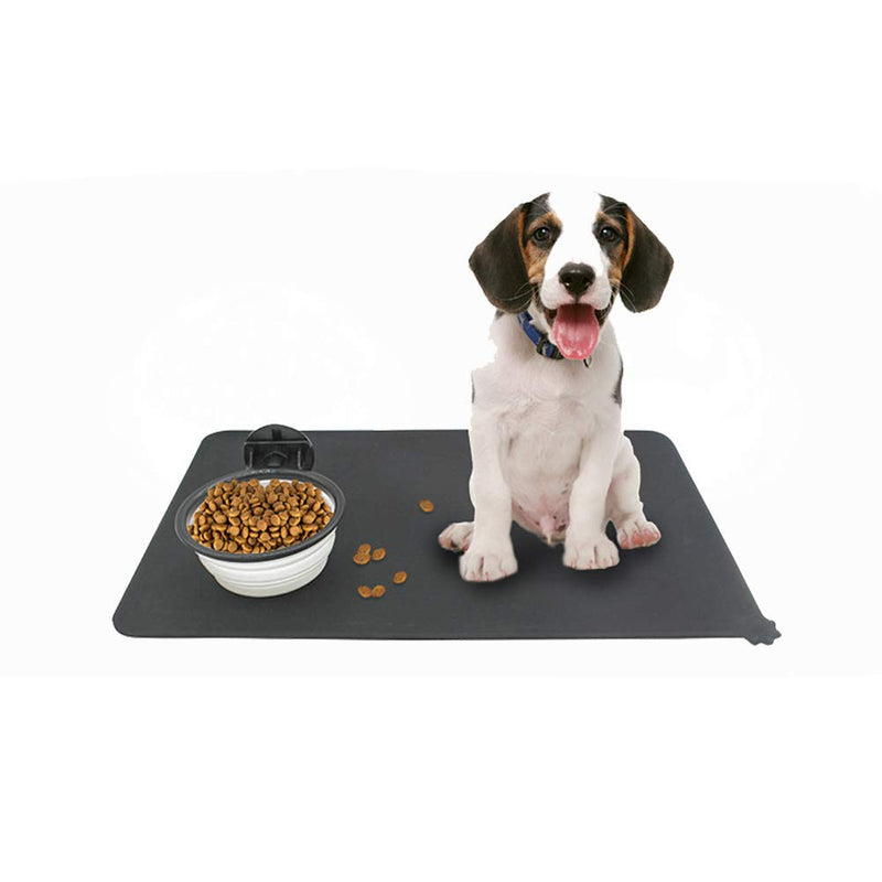 Love Dream Cat Dog Bowl Mat Silicone Pet Feeding Mat, BPA-Free, Easy Clean, Cat Dog Feeding Mat Waterproof Washable Black - PawsPlanet Australia
