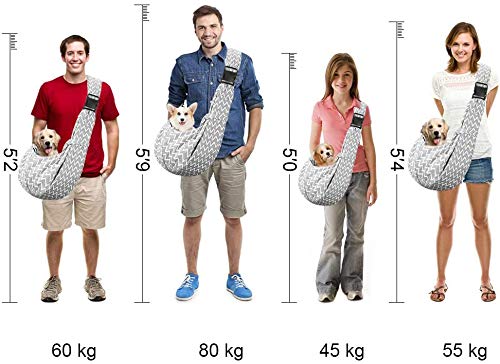 [Australia] - Jekeno Small Dog Sling Cat Carrier Adjustable Strap Hands Free Pet Puppy Travel Bag Backpack for Men Girls White gray 