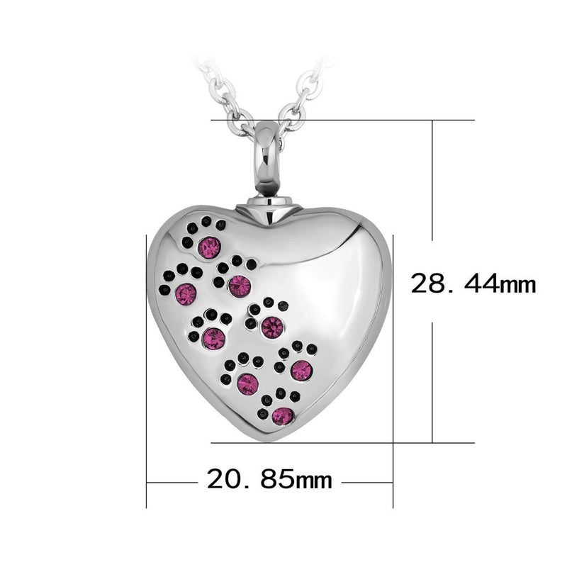 SexyMandala Urn Necklace for Ashes Pet Dog Cat Paw Print Cremation Keepsake Memorial Pendant Feb - PawsPlanet Australia