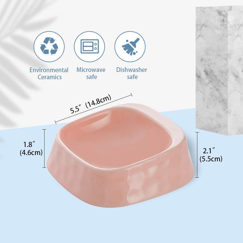 Pink Whisker Stress Free Cat Food Bowl Dog Bowl , Reliefs Whisker Fatigue, Wide dog Cat Dish, Non Slip Dog Cat Feeding Bowls, Shallow Cat Food Bowls, Non Skid Pet Bowls for Cats/rabbit/small dog Pink - PawsPlanet Australia