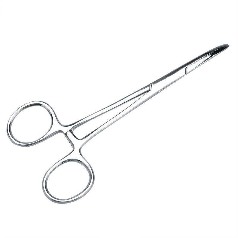 Hemostat Forceps, Stainless Steel Pet Dog Grooming Ear Cleaning Straight Clamp with Curved Tip Ear Hair Tweezers Forceps Kit(L) L - PawsPlanet Australia