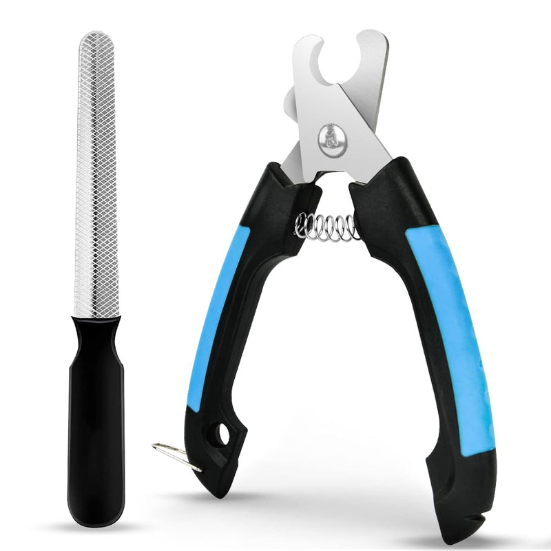 Adiwo Claw Scissors, Claw Scissors for Dogs and Cats with Nail File Cutter for Pets Nail Clippers Professional Claw Clippers with Nail File for Medium and Large Dogs and Cats Blue - PawsPlanet Australia