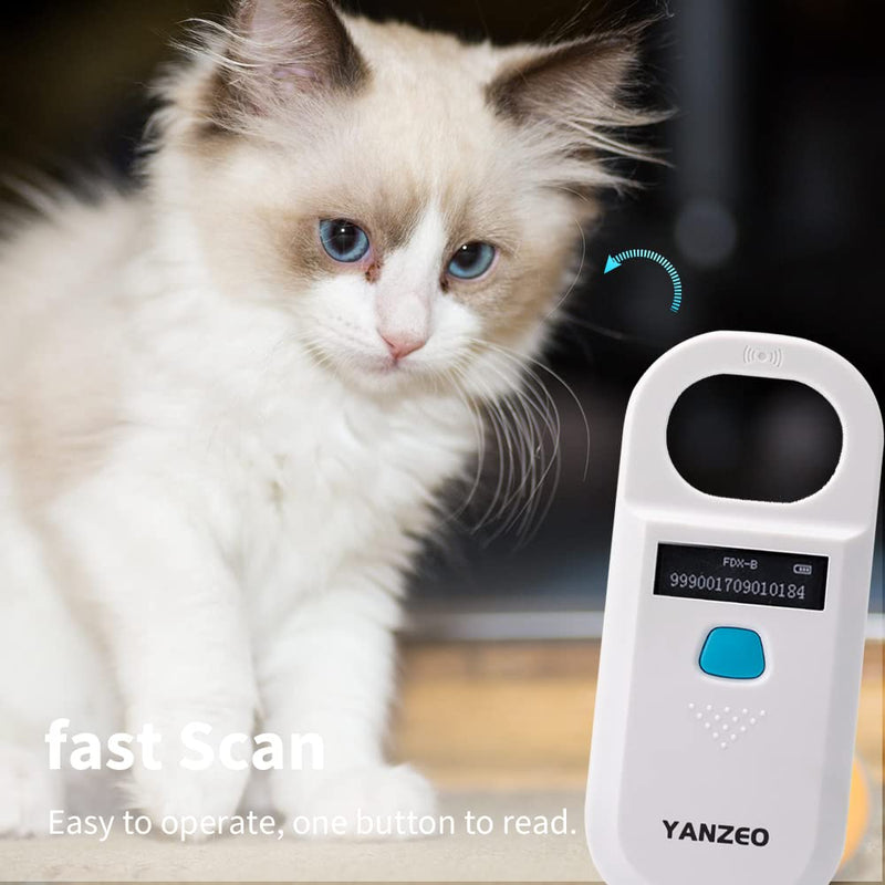 Yanzeo AR180 Pet Microchip Scanner, RFID EMID Animal Handheld Reader,134.2kHz Pet ID Scanner Rechargeable Animal Chip Registration, Pet Tag Scanner FDX-B(ISO 11784/11785) - PawsPlanet Australia