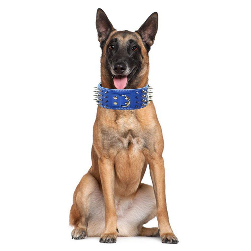 haoyueer 3" Sharp Spiked Studded Leather Dog Collar for Training,Sports,Walking,Medium,Large,X-Large,for Pitbull,Labrador,Boxer (XL, Hot Pink) XL - PawsPlanet Australia