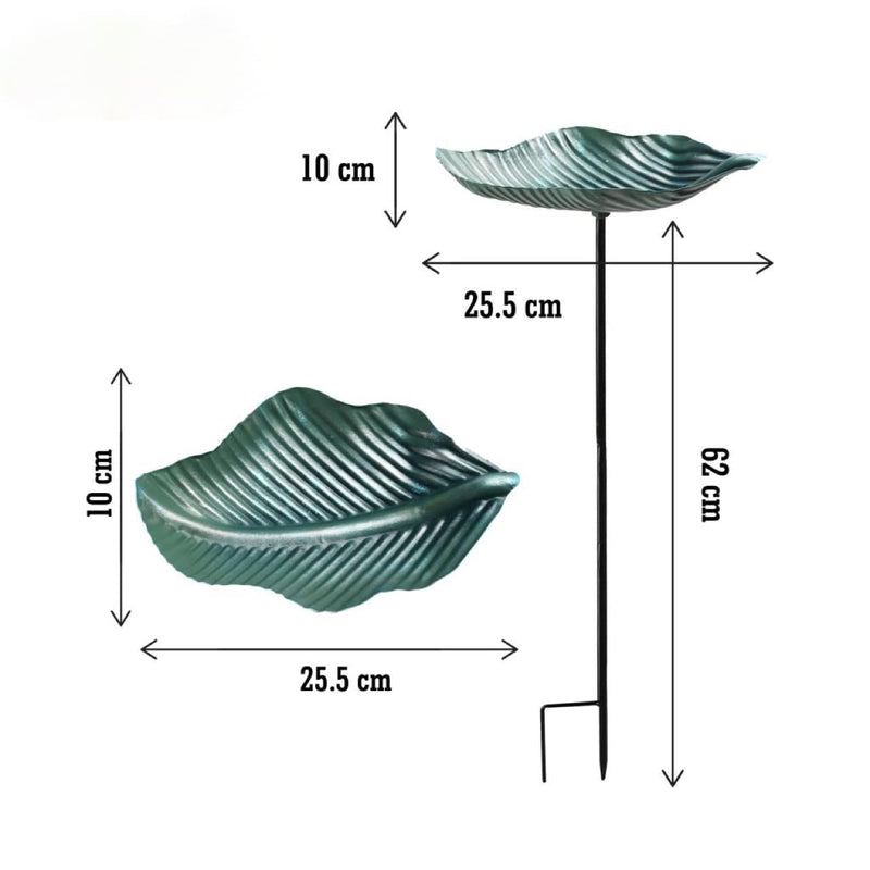 ADEPTNA Garden Ornament Bird Feeder Cast Iron Wild Dish Seed Dish Bath – Attracts a Wide Variety of Birds (LEAF) LEAF - PawsPlanet Australia