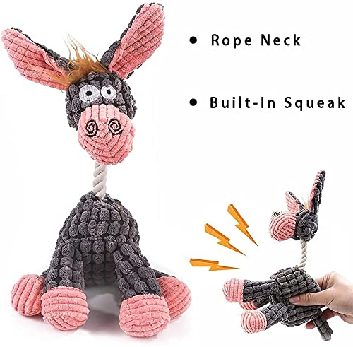 Pack of 3 dog toys, squeaky dog plush toy, dog toy plush animal dog toy for small medium, dog donkey, dog, sheep 3 pack - PawsPlanet Australia