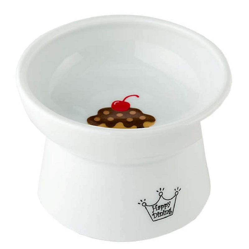 [Australia] - Necoichi Raised Cat Food Bowl, Stress Free, Backflow Prevention, Dishwasher and Microwave Safe, Made to EC & ECC European Standard Cupcake 