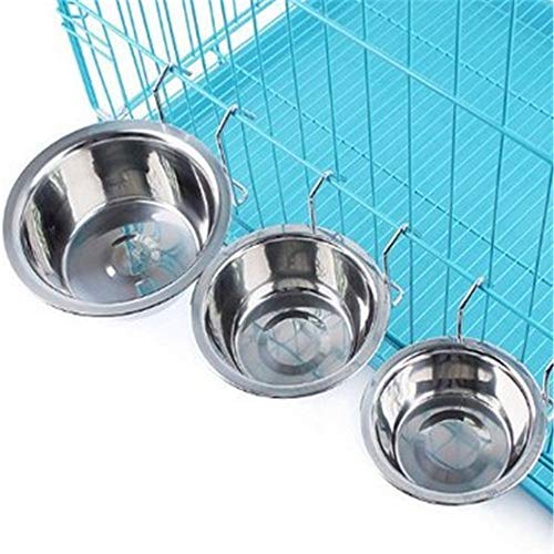 Yosoo Cage Hanging Bowls With Hook, Stainless Steel Food Bowl Water Dispenser for Pet Dog Cat Rabbit Bird S (Lot de 1) - PawsPlanet Australia