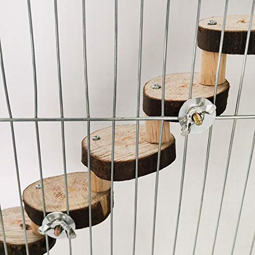 JUILE YUAN Hamster Steps Stairs Climbing Toys - Apple Wood Chew Toys for Sugar Glider, Mouse, Chinchilla, Rat, Gerbil and Dwarf Hamster, Wooden Cage Supplies for Birds Parrot, Teeth Care Molar Toy 5 Stairs - PawsPlanet Australia