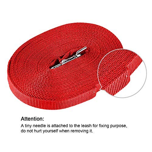 HAPPY HACHI drag leash for dogs, 3m / 5m / 10m / 15m / 20m / 33m nylon dog leash with robust and weatherproof, training leash with D-carabiner and handle padding for large to small dogs (10m, red) 10m - PawsPlanet Australia