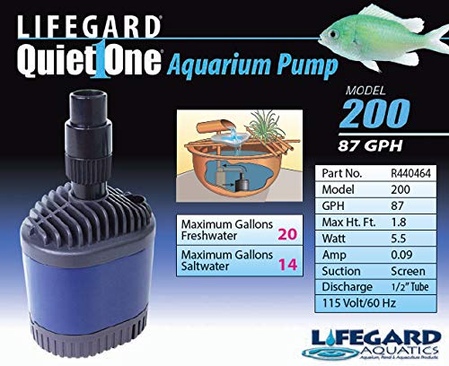 [Australia] - Quiet One Lifegard Aquarium Pump, 53-Gallon Per Hour 