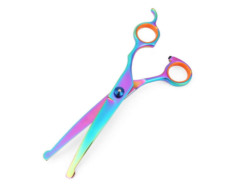 Mogoko Cat Dog Curved Scissors with Safe Round Tip, Stainless Steel Pet Grooming Shears - PawsPlanet Australia