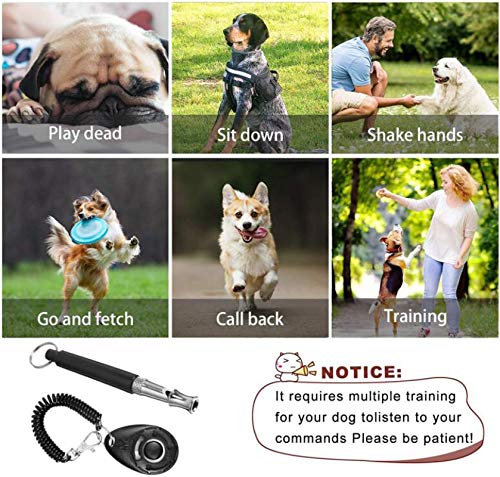 QUUPY Ultrasonic Dog Whistles with Clicker to Stop Barking Adjustable Tone Ultrasonic for Dog Training - PawsPlanet Australia