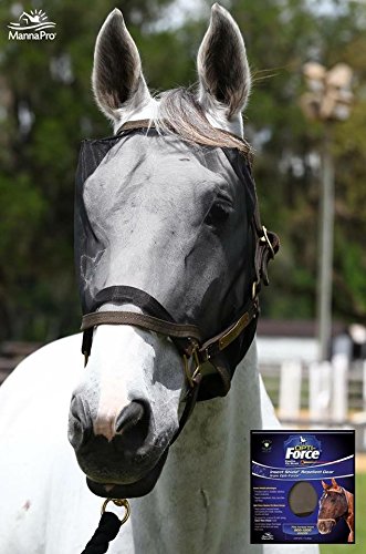 Opti-Force-Force Equine Fly Mask | Horse Fly Mask with UV Protection and Insect Repellent | Adjustable Fit for Comfort | Without Ears Standard - PawsPlanet Australia