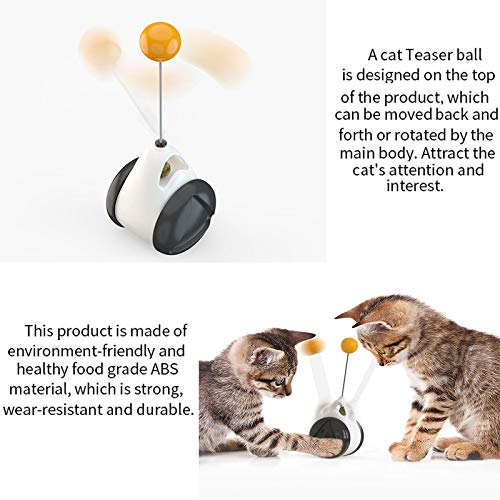 Interactive Cat Toys, Balanced Cat Toy Cat Chasing Toy Kitten Swing Toy 360 Degree Self Rotating Ball Pet Toy with Catnip, Cat Wand Chaser Trainning Toys for Kitten/Cats - PawsPlanet Australia